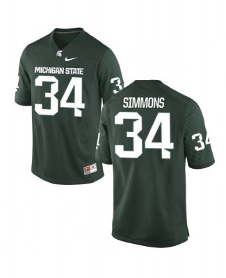 Men's Antjuan Simmons Michigan State Spartans #34 Nike NCAA Green Authentic College Stitched Football Jersey DO50Z11WS